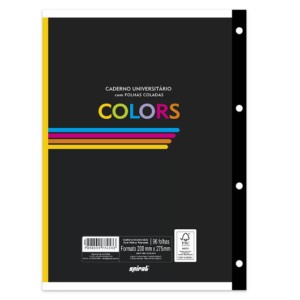 Caderno universitário c/96 fls coladas colors 74533 Spiral PT 1 UN