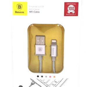 Cabo de Dados Nylon Usb Lightning Baseus Antila Series - 1 metro - para IPhone/IPad/IPod - Prata