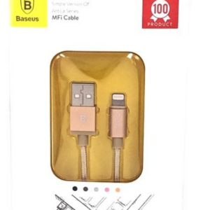 Cabo de Dados Nylon Usb Lightning Baseus Antila Series - 1 metro - para IPhone/IPad/IPod - Dourado