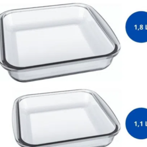 Conjunto com 2 Travessas de Vidro 1,8 e 1,4 Litros