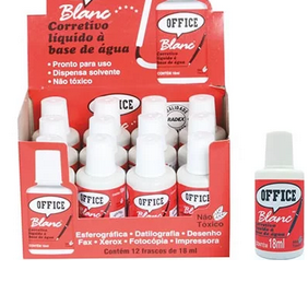 Corretivo líquido 18ml office blanc  CX 12 UN