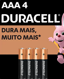 Pilha Alcalina Duracell Palito AAA - BT 4 UN