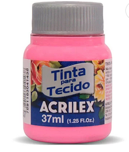 Tinta p/tecido fosca 37ml rosa 04140 Acrilex PT 1 UN