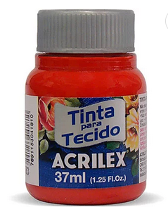 Tinta p/tecido fosca 37ml vermelho tomate 04140 Acrilex PT 1 UN