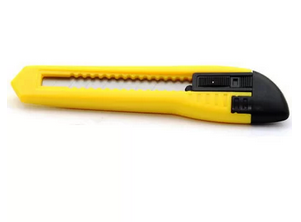 Estilete largo plástico amarelo X19  BT 1 UN
