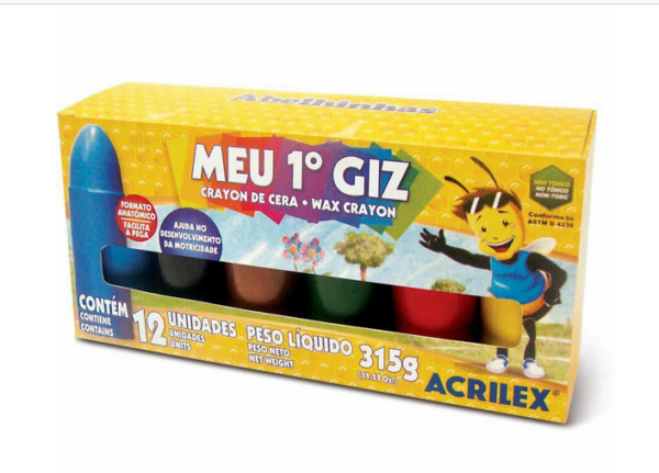 Giz de Cera - Meu Primeiro Giz 12 Cores 370g - Imagem 2